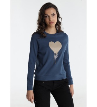 Lois Jeans para mujer. 464692714 Sudadera sin capucha azul (M), Casual, Algodón