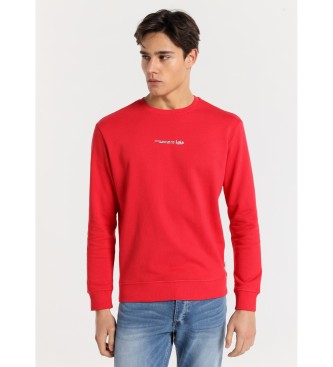 Lois Jeans para hombre. 165773867 Sudadera basica cuello caja con texto impreso en el pecho rojo (XXL), Casual, Algodón, Manga larga