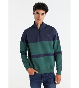 Lois Jeans para hombre. 165873922 Sudadera cremallera cuello perkins verde (XXL), Casual, Algodón, Manga larga