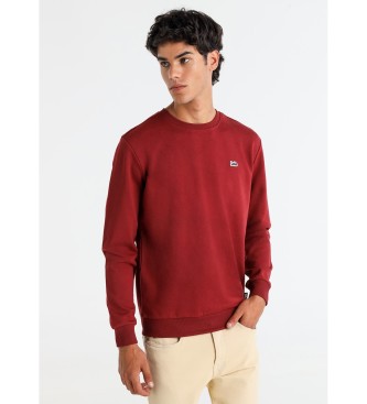 Lois Jeans para hombre. 166003996 Sudadera básica con logo rojo (S), Casual, Algodón, Manga larga