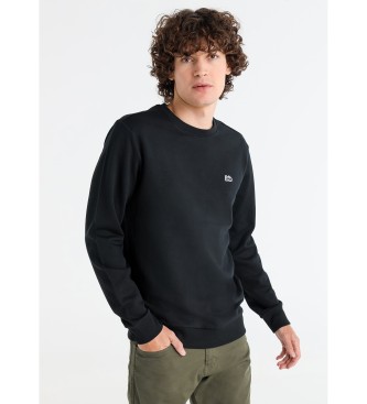 Lois Jeans para hombre. 166003996 Sudadera básica con logo negro (XXL), Casual, Algodón, Manga larga