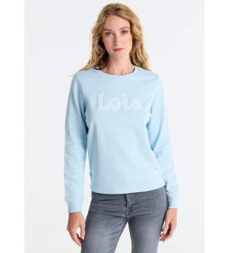 Lois Jeans para mujer. 464472426 Sudadera básica puff print logo azul (M), Casual, Algodón, Manga larga