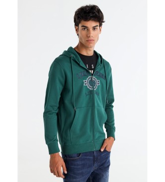 Lois Jeans para hombre. 165933956 Sudadera con bordado en el pecho verde (L), Casual, Algodón, Manga larga