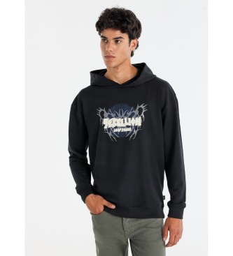 Lois Jeans para hombre. 165883935 Sudadera con capucha grafica tribal negro (3XL), Casual, Algodón, Manga larga