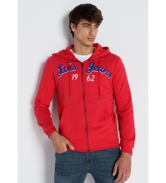 Lois Jeans para hombre. 165733436 LOIS JEANS - Sudadera con cremallera y capucha rojo (M), Casual, Algodón, Manga larga, Lois Jeans outlet 2