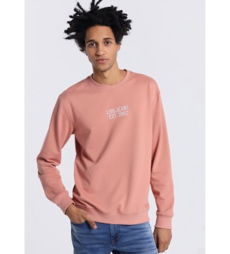 Lois Jeans para hombre. 165543337 Sudadera con cuello caja rosa (XXL), Casual, Algodón, Manga larga