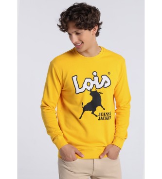 Lois Jeans para hombre. 165452225 Sudadera Jeans & Jackets Logo amarillo (L), Casual, Algodón, Manga larga