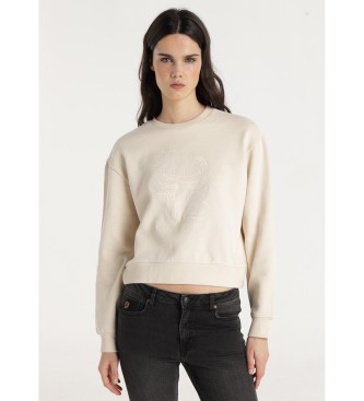 Lois Jeans para mujer. 464713452 Sudadera Leane Medal beige (XL), Casual, Algodón