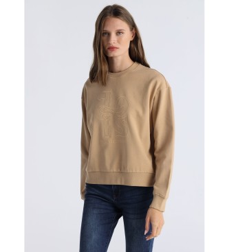 Lois Jeans para mujer. 464713452 Sudadera Leane Medal marrón (XXL), Casual, Algodón
