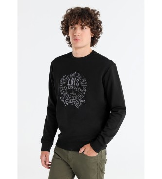 Lois Jeans para hombre. 165943964 Sudadera Heraldica negro (M), Casual, Algodón, Manga larga