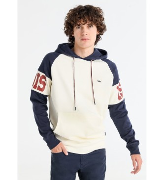 Lois Jeans para hombre. 165913950 Sudadera kanguro Ranglán blanco (3XL), Casual, Algodón, Manga larga