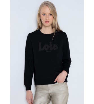 Lois Jeans para mujer. 464472426 Sudadera print Puff negro (XXL), Casual, Algodón, Manga larga
