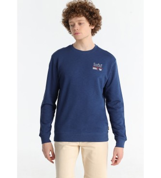 Lois Jeans para hombre. 166103072 Sudadera sin capucha marino (M), Casual, Algodón