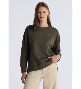 Lois Jeansvoor vrouwen. 464762891 Sweater Esme Groen (S), Casual, Katoen