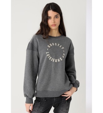 Lois Jeans para mujer. 464592561 Sudadera sin capucha con cremallera en la espalda gris (M), Casual, Algodón