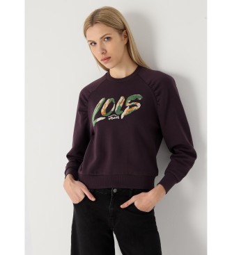 Lois Jeans para mujer. 464602588 Sudadera sin capucha con mangas raglan lila (XXL), Casual, Algodón