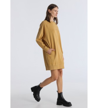 Lois Jeans para mujer. 448642873 Vestido Julene Hegoa mostaza (XL), Casual, Algodón, Manga larga