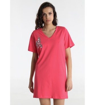 Lois Jeans para mujer. 448322693 Vestido corto rojo (S), Casual, Algodón, Manga corta