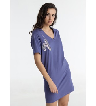 Lois Jeans para mujer. 448322693 Vestido corto azul (S), Casual, Algodón, Manga corta