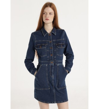 Lois Jeans para mujer. 448682752 Vestido Amelia Capri azul (XL), Casual, Algodón, Manga larga