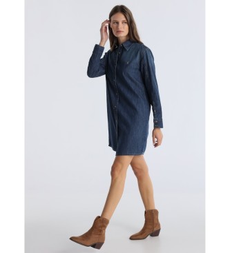 Lois Jeans para mujer. 448692885 Vestido Emma Rudi marino (XS), Casual, Algodón, Manga larga