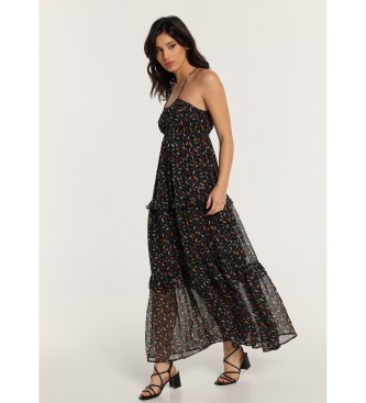 Lois Jeans para mulher. Vestido comprido sem al?as com costas abertas
