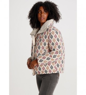 Lois para mulher. Casaco Puffer Kytoto-Arcos Impresso bege Lois