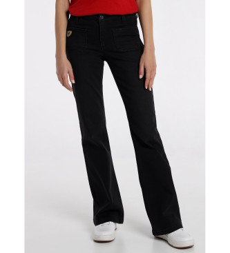 Lois Jeans para mujer. 201422207 Jeans - Caja Baja | Straigh Boot negro (26), Casual, Algodón, Denim
