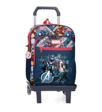 Joumma Bags unisex para niños. 29925T1 Mochila escolar dos compartimentos Avengers Legendary 40 cm con carro marino (OSFA), Casual, Poliéste