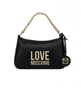 Love Moschino para mujer. Bolso pequeÃ±o Hobo gold metal logo