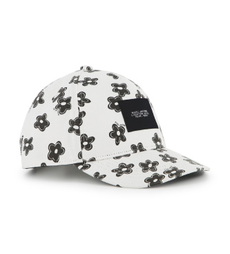 Marc Jacobs para niña. W60839 Gorra estampado floral negro, blanco (56), Casual, Algodón, moda infantil