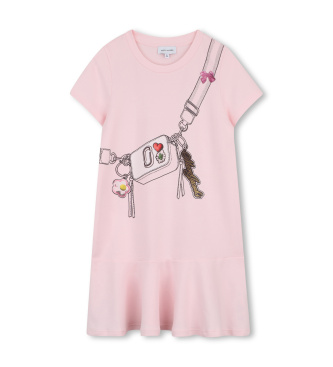 Marc Jacobs para niña. W60711 Vestido estampado rosa (10años= 138cm), Casual, Algodón, Manga corta, moda infantil