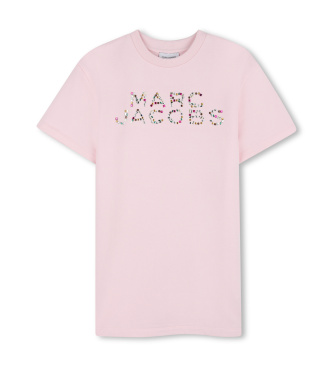 Marc Jacobs para niña. W60718 Vestido logotipo rosa (8años= 126cm), Casual, Algodón, Manga corta, moda infantil
