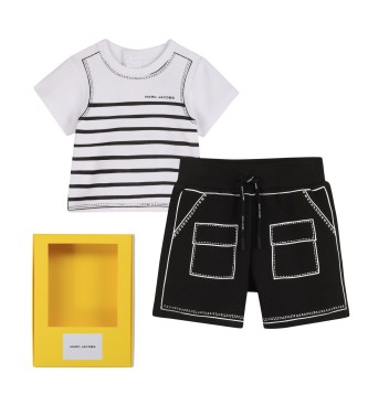 Marc Jacobs unisex för barn. W60815 Interlock-set svart (9M= 71cm), Casual, Kort ärm, Ekologisk bomull, barnmode
