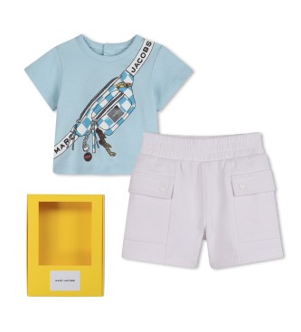 Marc Jacobs unisex för barn. W60816 Väskset blå (9M= 71cm), Casual, Kort ärm, Ekologisk bomull, barnmode