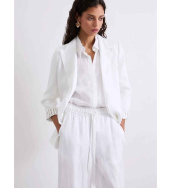 Marella para mujer. 2613041074200 Blazer de lino puro Mlssauna blanco (38), Casual