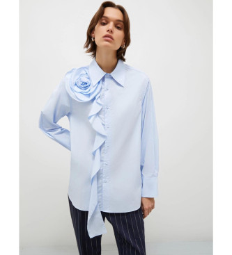 Marellavoor vrouwen. 2513111101200 Ketch blauw overhemd (46), Casual, Katoen, Lange mouwen