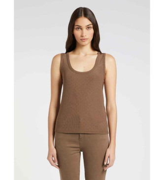 Marella para mujer. 2613941025200 Camiseta Mlmoratabling marrón (S), Casual, Algodón, Sin mangas / Tirantes