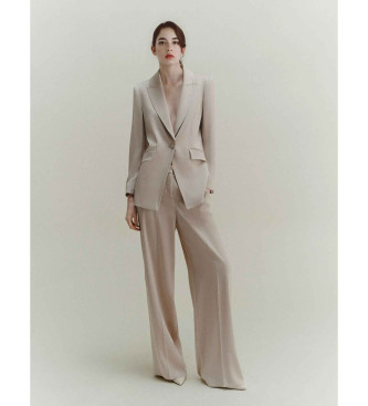 Marella para mujer. 2523046191200 Chaqueta de satén Cognac beige (40), Casual, Poliéster