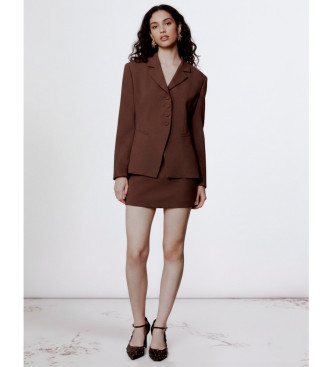 Marella para mujer. 2613041083200 Chaqueta Mltbig marrón (38), Casual, Clásico, Poliéster