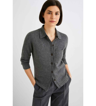 Marella para mujer. 2523346014200 Cárdigan de mezcla de cachemira Quero gris (XL), Casual, Lana