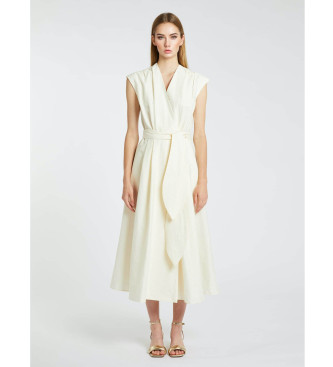 Marellavoor vrouwen. 2513221172200 Ossola jurk gebroken wit (44), Casual, Katoen, Korte mouwen