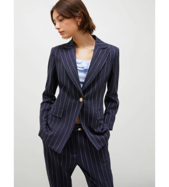 Marella para mujer. 2513041091200 Blazer Sacca (40), Azul, Casual, Viscosa, Marino