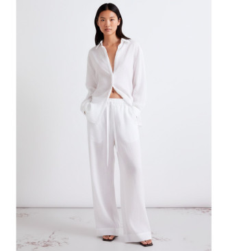 Marella para mujer. 2613131084200 Pantalón Mlsuomo blanco (38), Casual, Lino