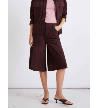 Marella para mujer. 2613431021200 Pantalones en piel Mllscoglio granate (42), Casual, Ante