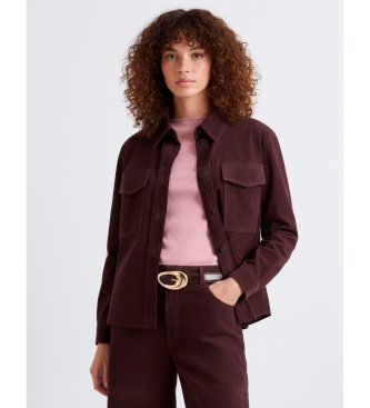 Marella para mujer. 2613441081200 Sobrecamisa de ante Mllapogeo granate (40), Casual, Manga larga, Burdeos