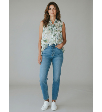 Marella para mujer. 2613161202200 Top de crepé acampanado Mllfatuo blanco, multicolor (40), Casual, Viscosa, Sin mangas / Tirantes