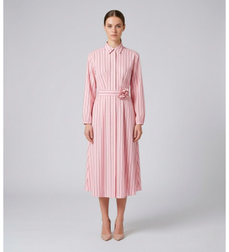 Marella para mujer. 2513221111200 Vestido Denis rosa (42), Casual, Viscosa, Manga larga