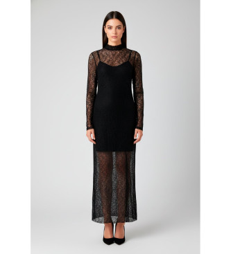 Marella para mujer. 2523626041200 Vestido Rosina (S), Negro, Casual, Poliéster, Manga larga