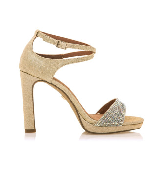 Mariamare para mulher. Sand?lias 68433 douradas -Altura do salto 11cm